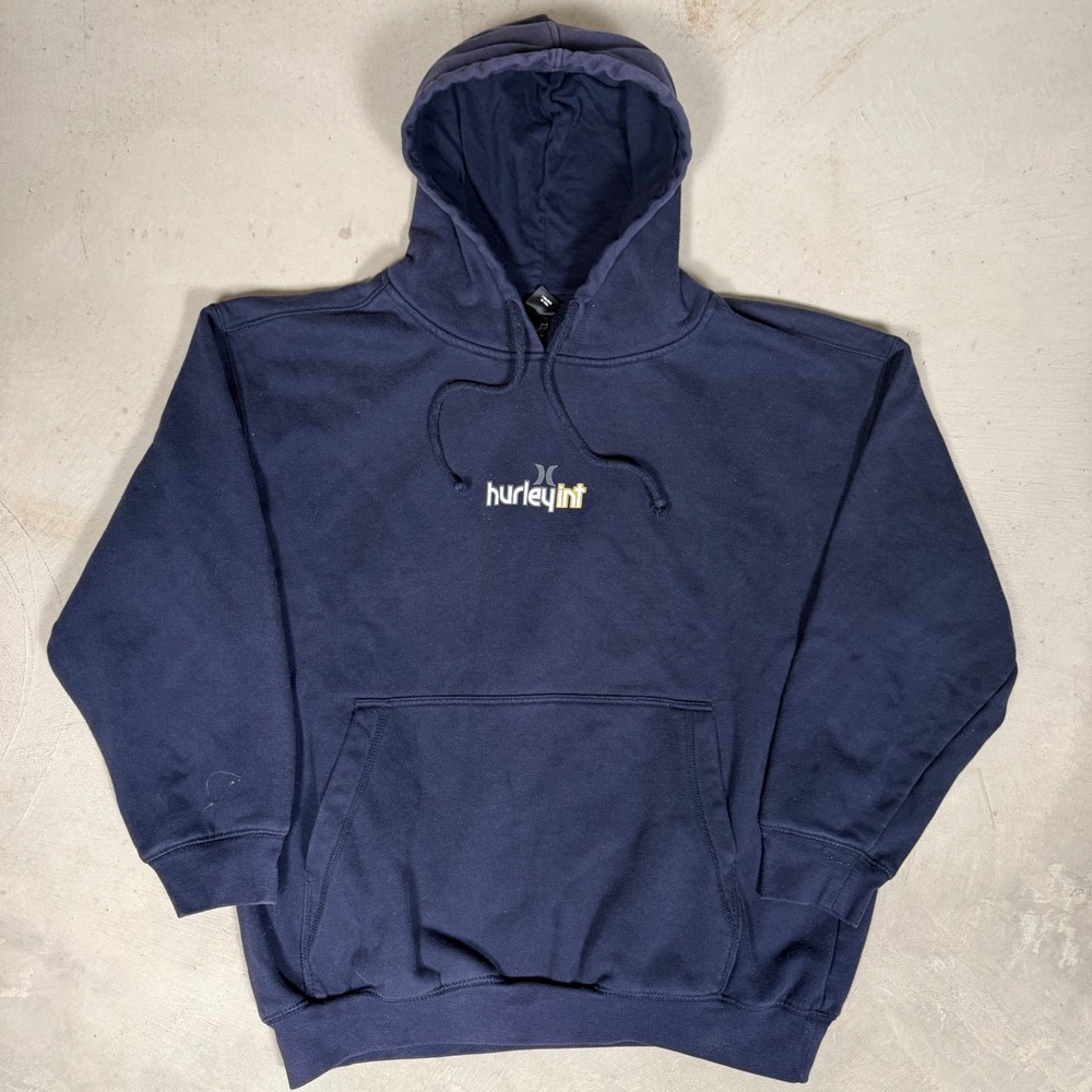 Hurley International Freedom Company Navy Blue Graphic Hoodie Mens Medium